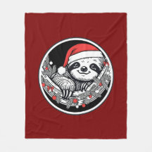 Couverture de Noël de paresseux mignon