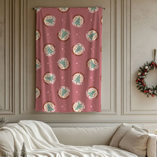 Polaire Couverture de Noël funky années 70 Pastel Holiday