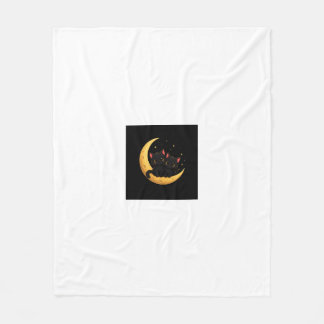 Polaire Couverture de nuit de lune croissante dorée