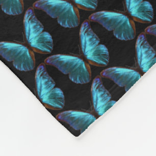 Polaire Couverture de papillon bleu Morpho