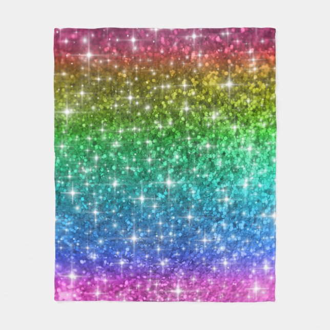 Polaire Couverture de parties scintillantes d'arc-en-ciel (Devant)