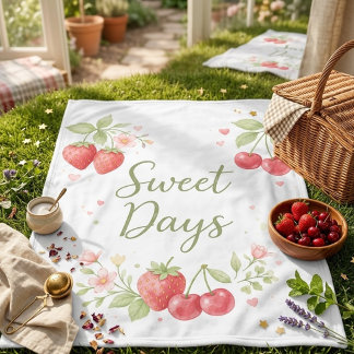 Polaire Couverture de pique-nique en aquarelle Sweet Days 