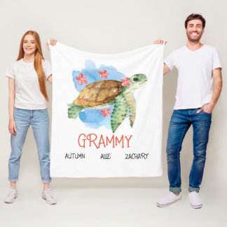 Polaire Couverture de tortue Grammy personnalisée de petit