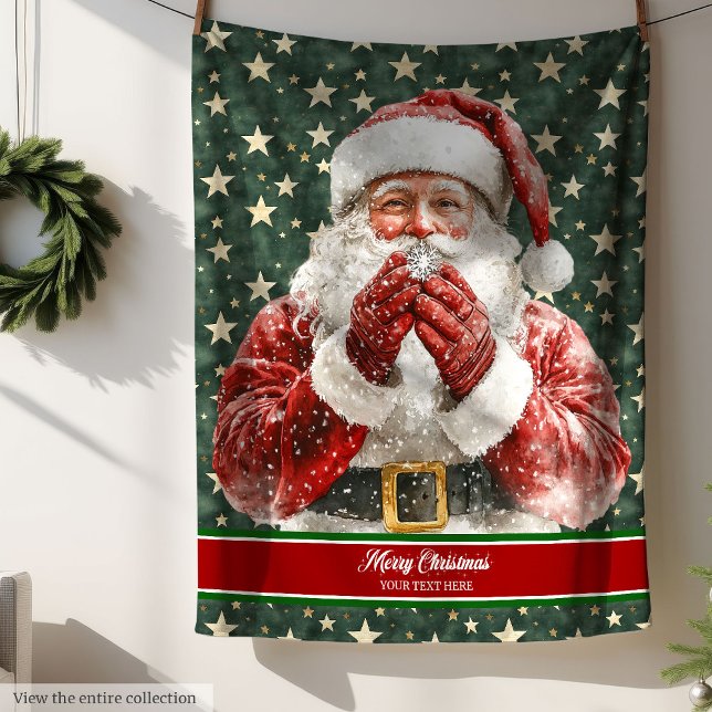 Polaire Couverture de vacances classique Santa Claus Water (Classic Santa Claus Watercolor Holiday Blanket)