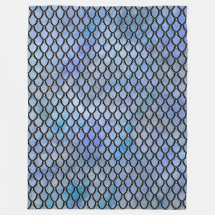 Polaire Couverture d'échelle de dragon de noir bleu