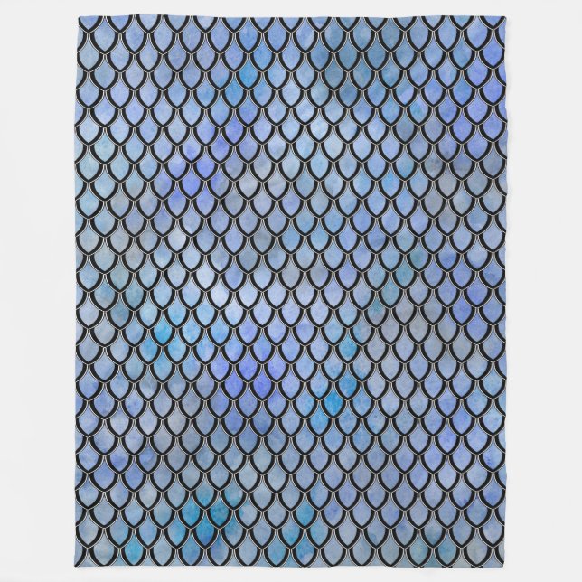 Polaire Couverture d'échelle de dragon de noir bleu (Devant)