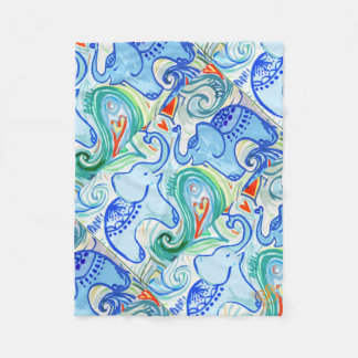 Polaire Couverture d'éléphant d'Asie de maman et de bébé