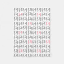 Couverture d'éléphant - gris et rose