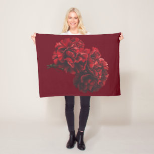Polaire Couverture des oeillets rouges