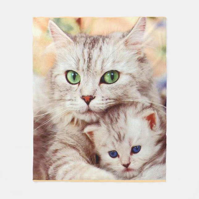 Polaire Couverture d'ouatine d'amoureux de les chats (Devant)