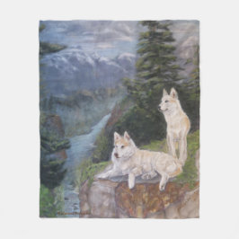 Polaire Couverture d'ouatine "d'asile sûr" de loups