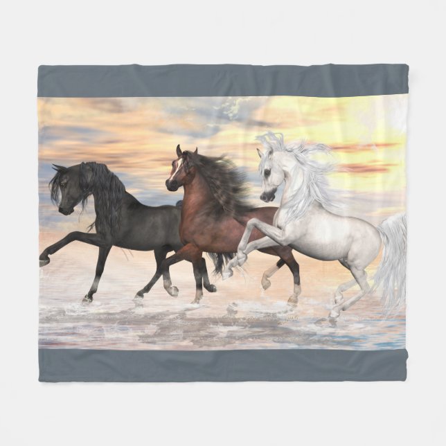 Polaire Couverture d'ouatine de 3 Arabes, 50" x60 " (Devant (Horizontal))