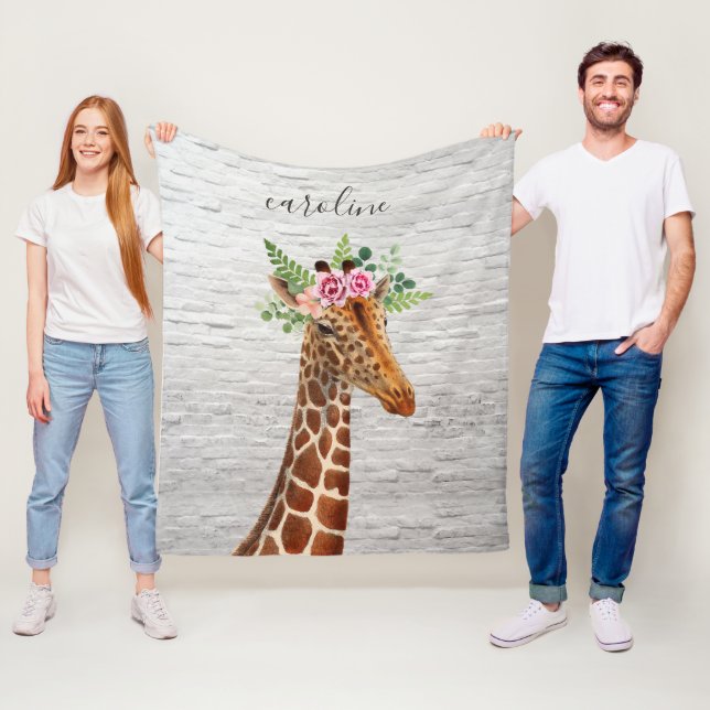 Polaire Couverture d'ouatine de briques de girafe de Boho (En situation)