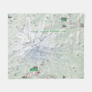 Polaire Couverture d'ouatine de carte du mont Rainier