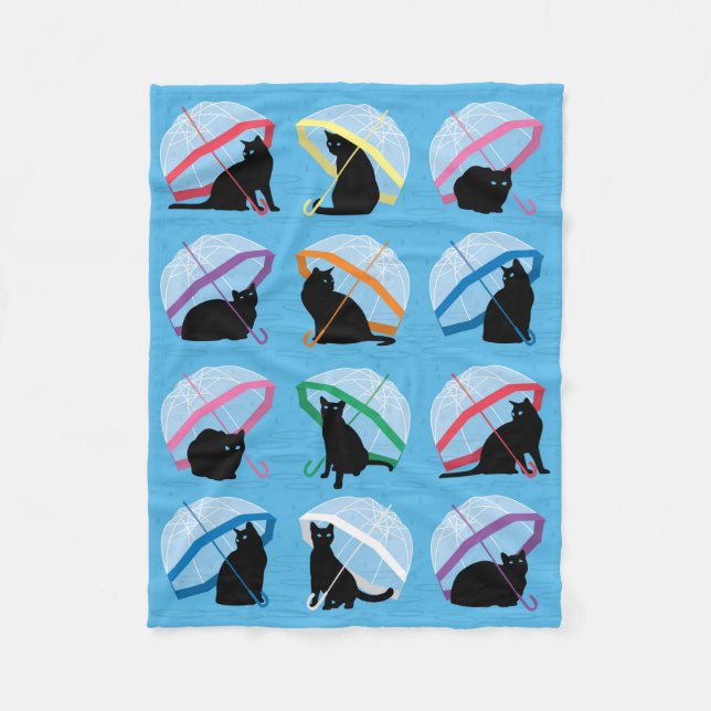 Polaire Couverture d'ouatine de chats de n pleuvant chats (Devant)