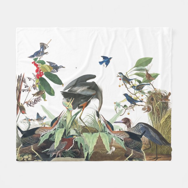 Polaire Couverture d'ouatine de collage de faune d'oiseau (Devant (Horizontal))