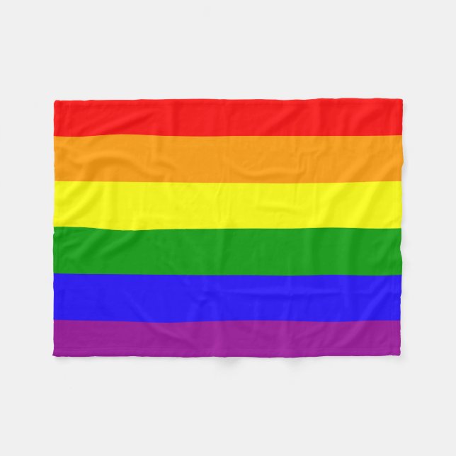Polaire Couverture d'ouatine de drapeau d'arc-en-ciel (Devant (Horizontal))