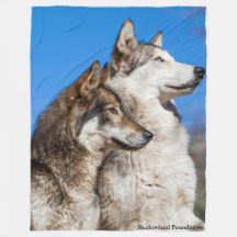 Couverture d'ouatine de loups