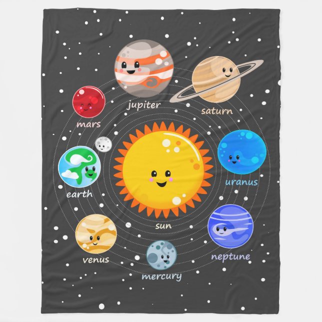 Polaire Couverture d'ouatine de système solaire de Kawaii (Devant)