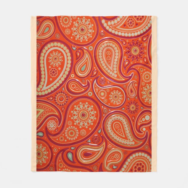 Polaire Couverture d'ouatine d'impression de Paisley (Devant)