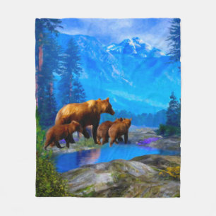 Polaire Couverture d'ouatine d'ours gris de montagne