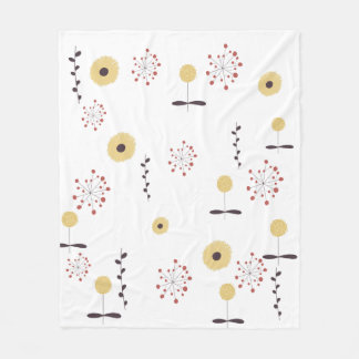 Polaire Couverture Douillette à Motif de Fleurs Sauvages