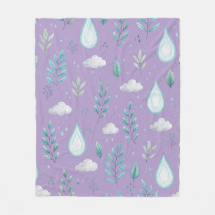 Polaire Couverture Douillette Nuage de Pluie Violette en F