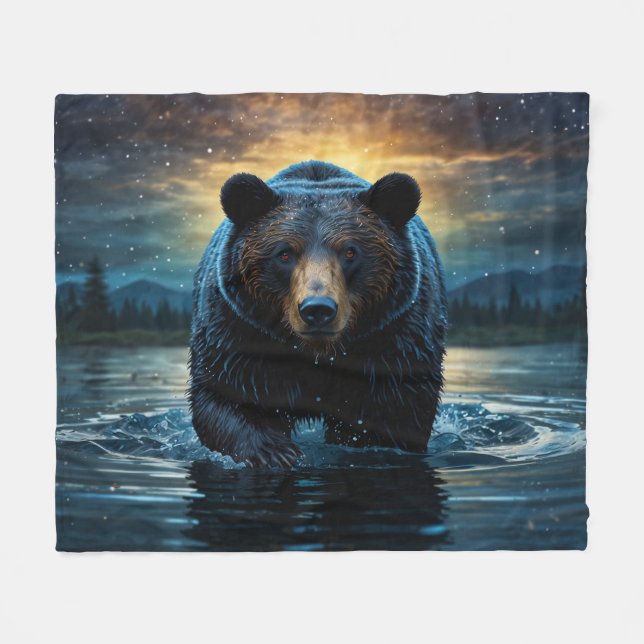 Polaire Couverture d'ours sauvage confortable (Devant (Horizontal))