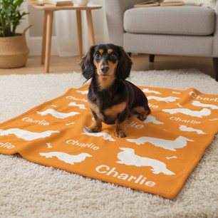 Polaire Couverture Doxie personnalisée pour cheveux longs