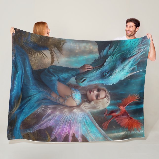Polaire Couverture Dragon Bleu (En situation)