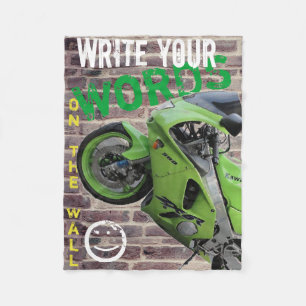Polaire Couverture du mur de graffiti de la moto verte de