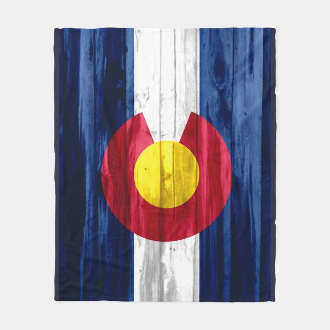 Polaire Couverture en bois rustique d'ouatine de drapeau (Devant)