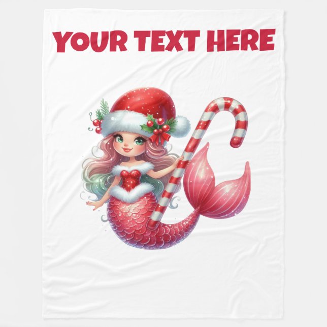 Polaire Couverture en fée de Noël personnalisée Sirène béb (Devant)