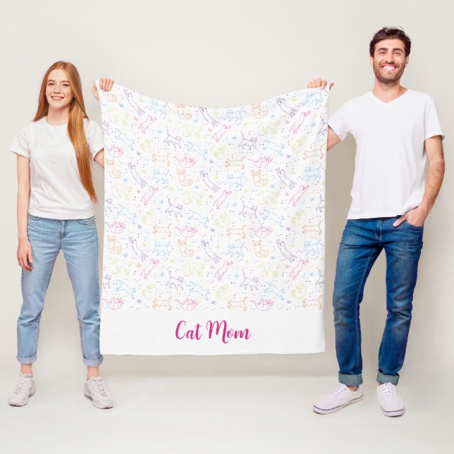 Polaire Couverture en flanelle avec des chats mignons et h (En situation)