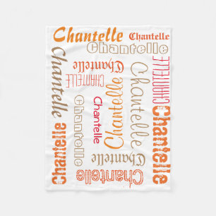 Polaire Couverture en laine blanche Collage de nom Automne