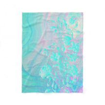 Couverture en laine bleue abstraite