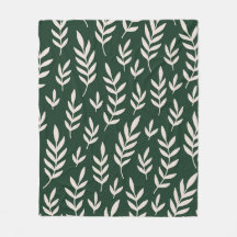 Couverture en laine de feuilles blanches