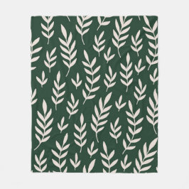 Polaire Couverture en laine de feuilles blanches