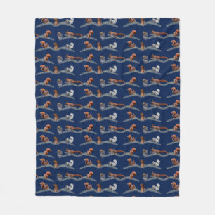 Polaire Couverture en laine Squirrel Frenzy Fleece (Navy)