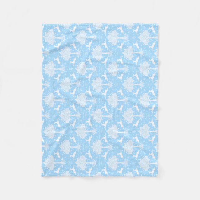 Polaire Couverture en laiton bleu chêne et cerf (horizonta (Devant)