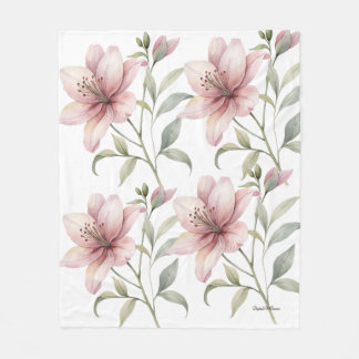 Polaire Couverture en molleton à fleurs rose blush esthéti