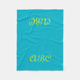 Polaire Couverture en molleton à monogramme bleu avec or