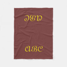 Couverture en molleton à monogramme rouge foncé av