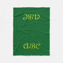 Couverture en molleton à monogramme vert foncé ave