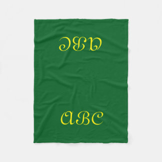 Polaire Couverture en molleton à monogramme vert foncé ave