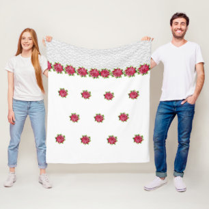 Polaire couverture en molleton au crochet floral