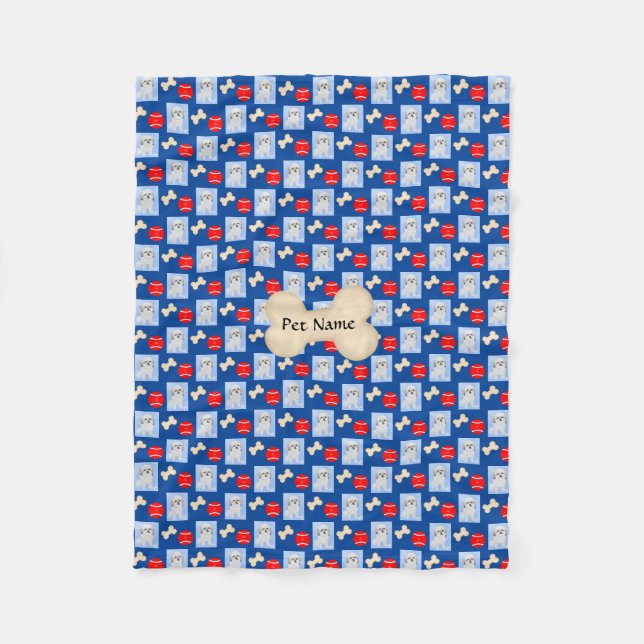 Polaire Couverture en molleton bleu personnalisée Malshi (Devant)