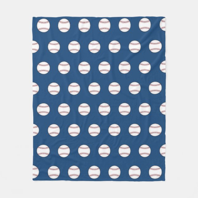 Polaire Couverture en molleton bleue de baseball (Devant)