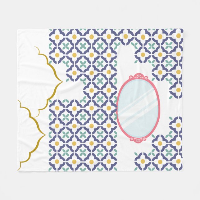 Polaire Couverture en molleton confortable à motif de carr (Devant (Horizontal))