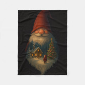 Polaire Couverture en molleton de cabane de gnome de Noël